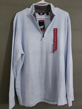 Lands' End Men's Light Blue Quarter-Zip Pullover